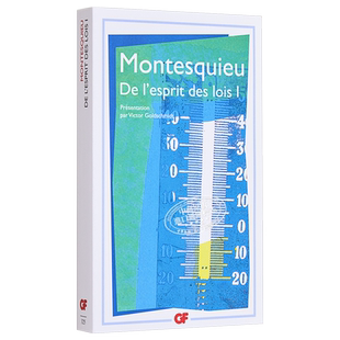 孟德斯鸠 论法的精神上 法文原版 De l esprit des lois Montesquieu【中商原版】