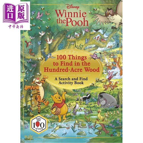 迪士尼小熊维尼百亩森林寻宝游戏 英文原版 Disney Winnie The Pooh 100 Things to Find in the Hundred Acre Wood【中商原?