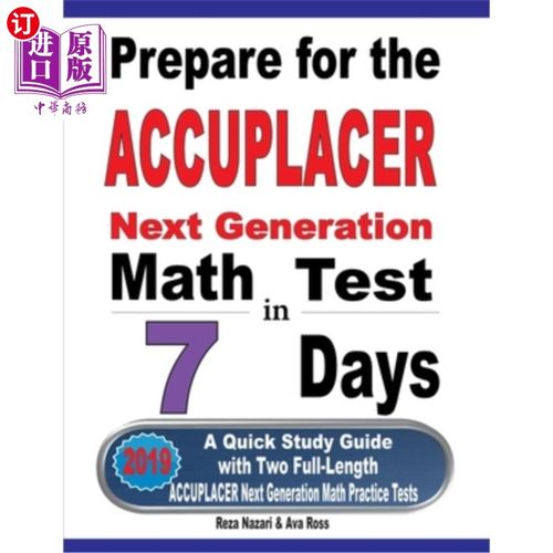 海外直订Prepare for the ACCUPLACER Next Generation Math Test in 7 Days: A Quick Study Gu