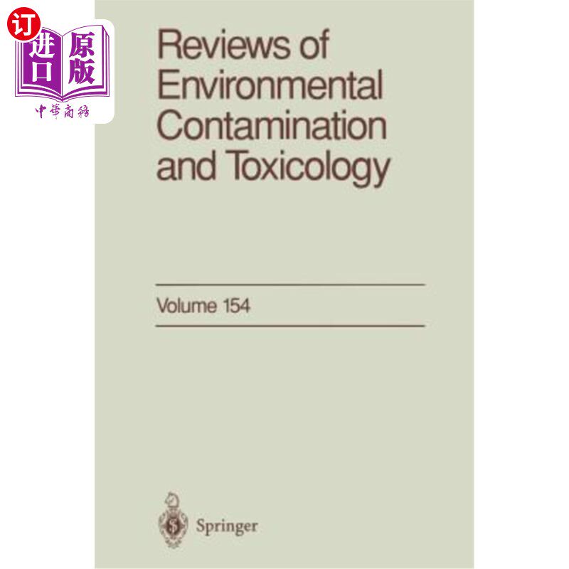 海外直订Reviews of Environmental Contamination and Toxicology: Continuation of Residue R 环境污染和毒理学的回顾：残