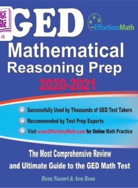 海外直订GED Mathematical Reasoning Prep 2020-2021: The Most Comprehensive Review and Ult GED数学推理预科2