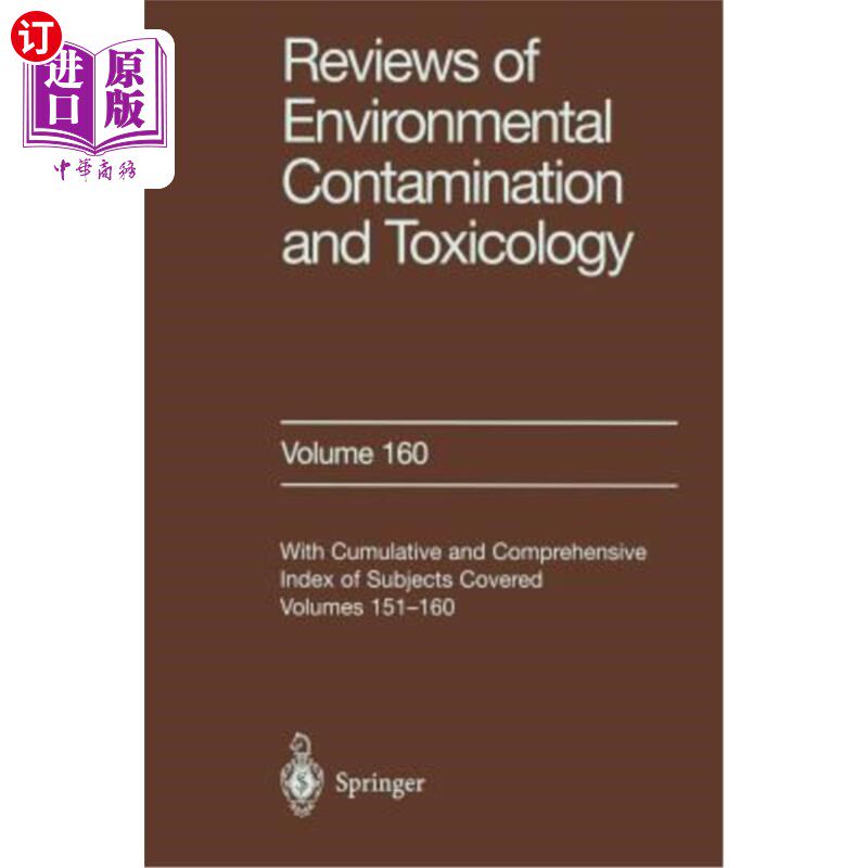 海外直订Reviews of Environmental Contamination and Toxicology: Continuation of Residue R 环境污染和毒理学评论：残留