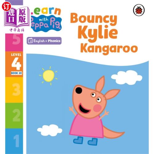 海外直订Learn with Peppa Phonics Level 4 Book 20 - Bounc... 《小猪佩奇4级拼读读本》第20册-弹力凯莉袋鼠(拼读读本)