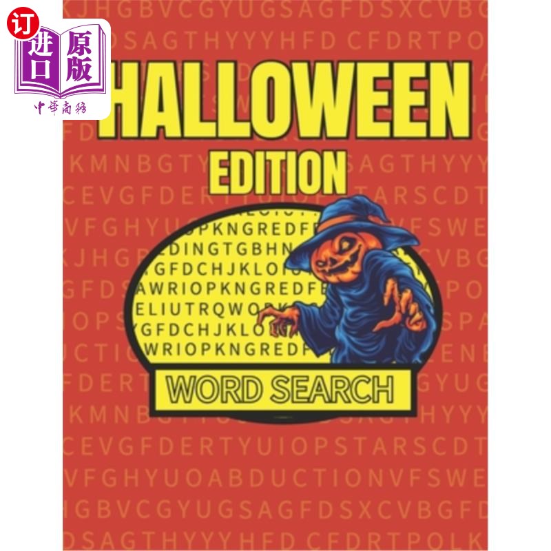 海外直订Halloween Edition Word Search: 50 Large Print Word Search Puzzles And Solutions 万圣节版单词搜索:50大打印单