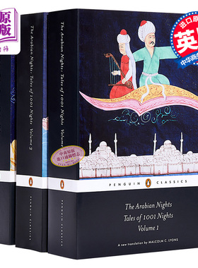 预售 【中商原版】[英文原版]The Arabian Nights 1,001 Nights一千零一夜三本一套 阿拉伯民间故事集 天方夜谭