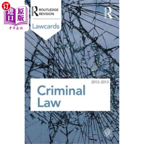 海外直订Criminal Lawcards 2012-2013 2012-2013年刑法卡片