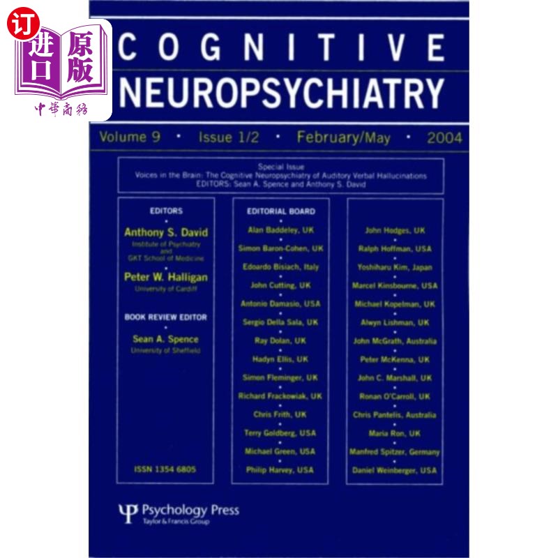 海外直订Voices in the Brain: The Cognitive Neuropsychiat... 大脑中的声音:听觉言语幻觉的认知神经精神病学