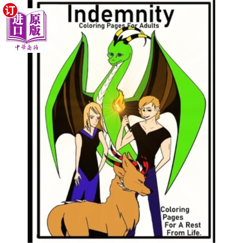 海外直订Indemnity Adult Coloring: Adult Coloring Pages For Stress Relief 成人涂色：用于缓解压力的成人涂色页面