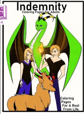 海外直订Indemnity Adult Coloring: Adult Coloring Pages For Stress Relief 成人涂色：用于缓解压力的成人涂色页面