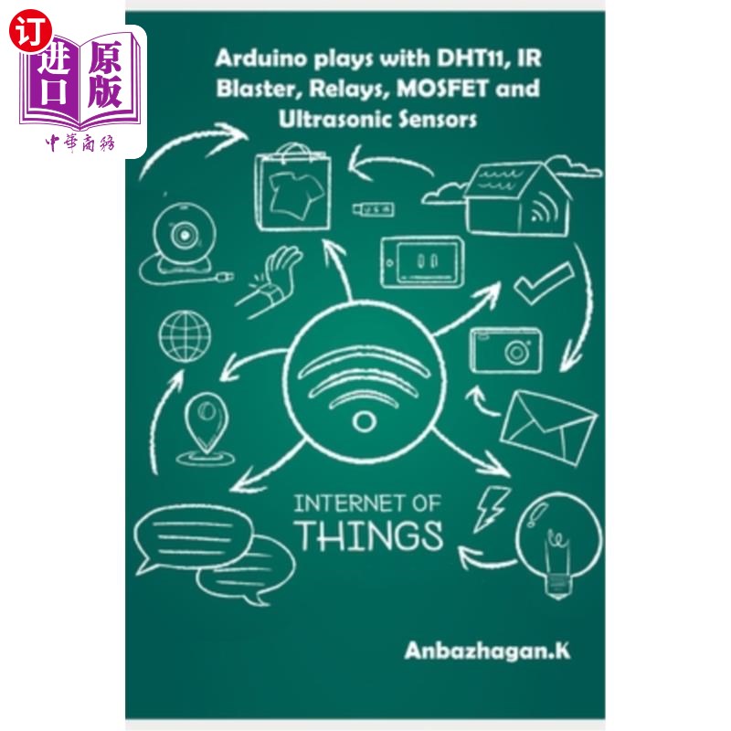 海外直订Arduino plays with DHT11, IR Blaster, Relays, MOSFET and Ultrasonic Sensors Arduino使用DHT11、