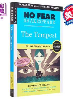 暴风雨 无惧莎士比亚 英文原版 Tempest No Fear Shakespeare Deluxe Student Edition Sparknotes Shakespeare【中商原版】