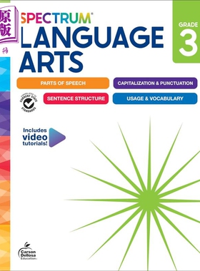 美国新课标教辅 光谱练习册 语言艺术 3年级 Spectrum Language Arts Workbook Grade 3 英文原版Carson Dellosa【中商原版】