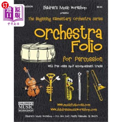 海外直订Orchestra Folio for Percussion: A collection of elementary orchestra arrangement 打击乐的管弦乐队对开本：一
