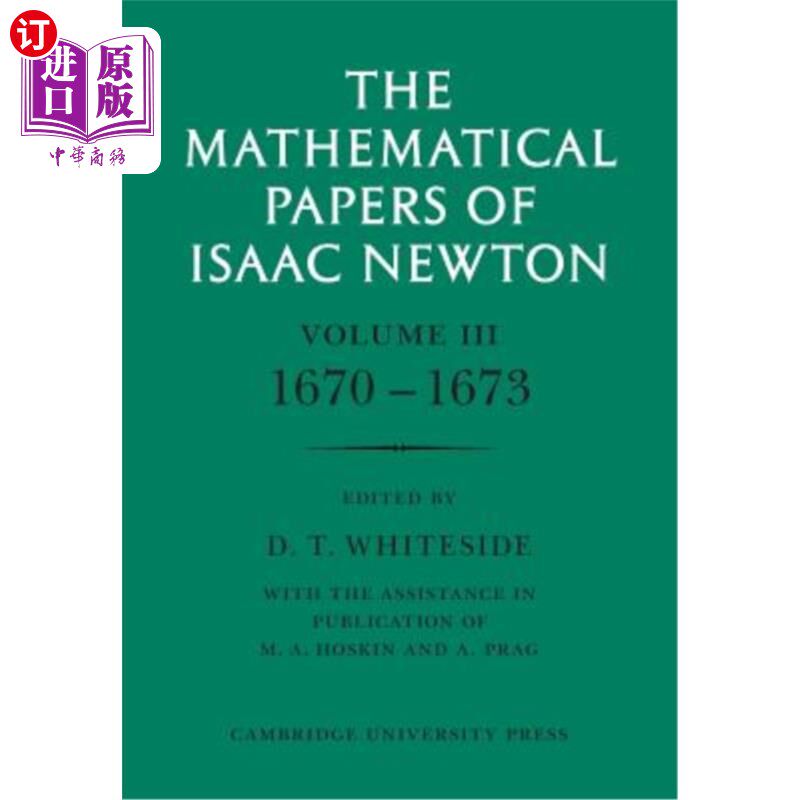 海外直订The Mathematical Papers of Isaac Newton: Volume 3 牛顿的数学论文:第三卷