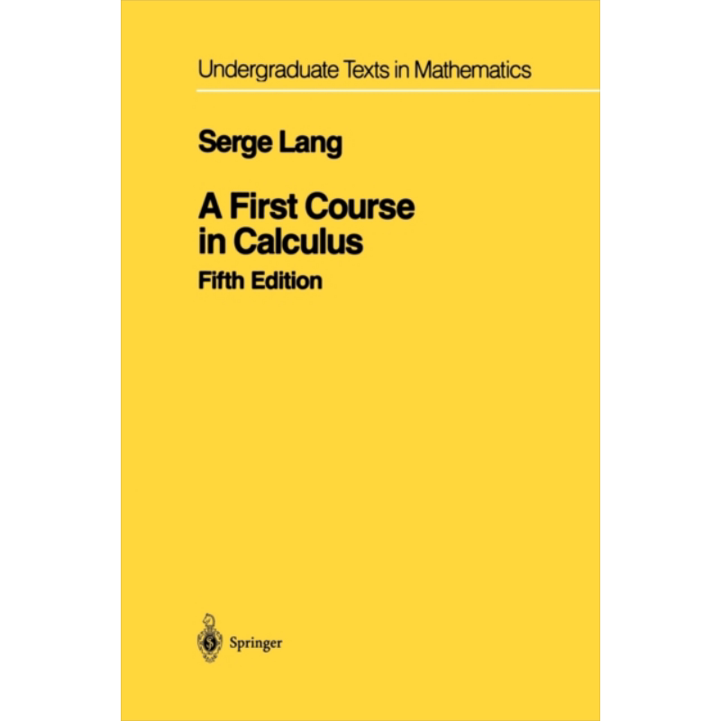 A First Course in Calculus 英文原版 微积分基础教程 第5版 Serge Lang【中商原版】