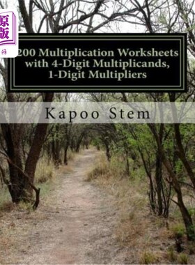 海外直订200 Multiplication Worksheets with 4-Digit Multiplicands, 1-Digit Multipliers: M 200份4位数乘法器和1位数乘