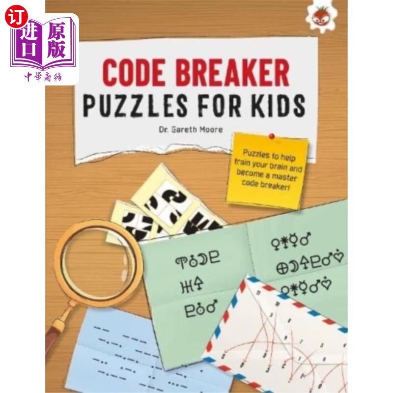 海外直订CODE BREAKER PUZZLES FOR KIDS 为孩子们设计的密码破解谜题