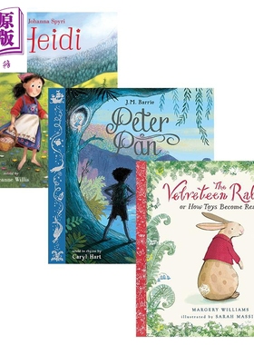 经典儿童文学故事绘本3册 海蒂 Heidi 绒毛兔 Velveteen Rabbit 彼得潘 Peter Pan 英文原版 进口图书 Nosy Crow【中商原版】