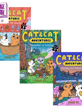 预售 Cat & Cat Adventures 1-3 桥梁漫画 猫猫历险记3册 The Quest for Snacks 英文原版进口图书故事图画书图像小说【中商原版】