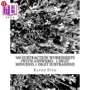Digit 带答案 Worksheets 500减法练习表 Subtrahend Minuend Answers with Subtraction 海外直订500