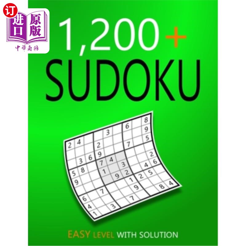 海外直订1200+ Sudoku Easy Level: Puzzles With Solutions for Adults 1200+数独容易的水平:拼图与成人的解决方案