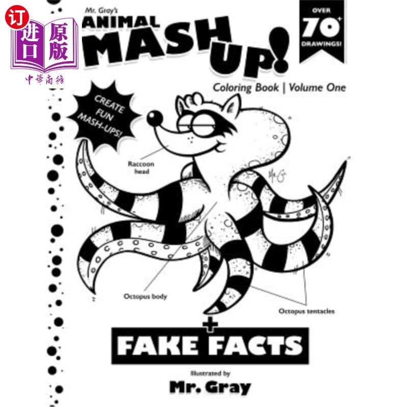 海外直订Mr. Gray's Animal Mash-Up Coloring Book 格雷先生的动物混搭着色书