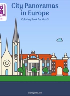 海外直订City Panoramas in Europe Coloring Book for Kids 3