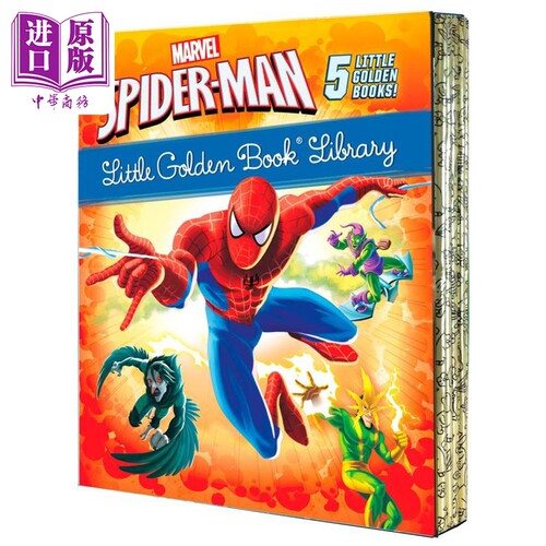 Spider-Man Little Golden Book Library 小金书故事集：蜘蛛侠 英文原版 儿童绘本 卡通动画角色故事 2-5岁【中商原版】