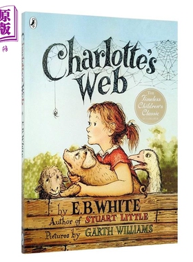 英文英语原版Charlotte's web夏洛的网 夏洛特的网 全彩大开本英版 680L 经典儿童文学英语小说 纽伯瑞奖字体大【中商原版】