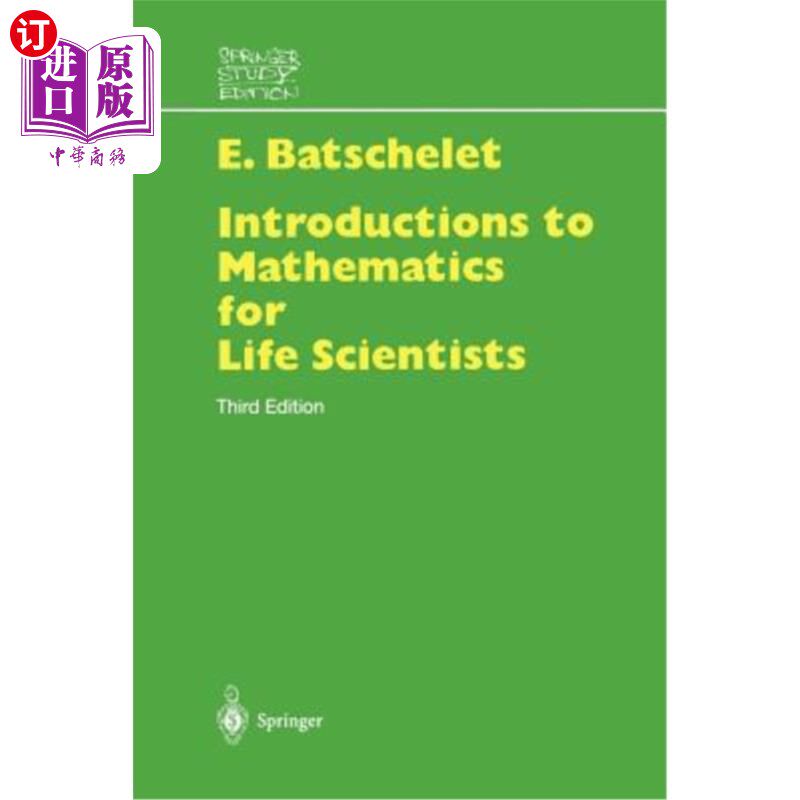 海外直订Introduction to Mathematics for Life Scientists 生命科学数学导论