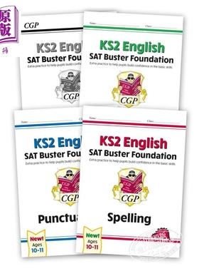 现货 英国CGP原版 New KS2 English SPaG SAT Buster Foundation 英国标准成绩考试SPaG备考练习册四册  10-11岁【中商原版】