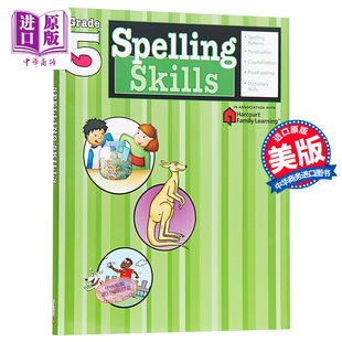 Spelling Skills Learning Kids拼读技巧5年级 家庭英文学? Family 英文原版 美国教材教辅工具书Harcourt Flash Grade5练习册