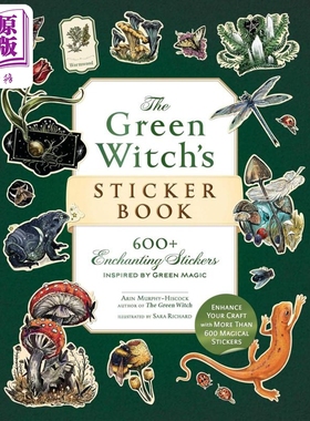 绿色女魔贴纸书 600 多种迷人贴纸 The Green Witchs Sticker Book 英文原版 Arin Murphy Hiscockshoug【中商原版】