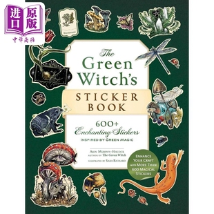 The 中商原版 英文原版 600 多种迷人贴纸 Arin Witchs Green Hiscockshoug 绿色女魔贴纸书 Sticker Murphy Book