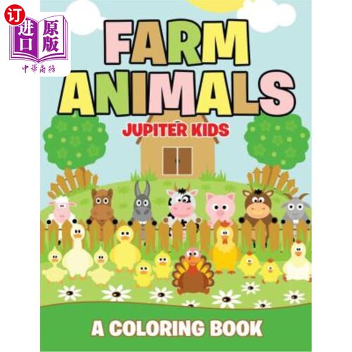 海外直订Farm Animals (A Coloring Book) 农场动物（彩色书）