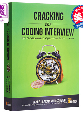 程序员面试金典 第6版 英文原版 Cracking the Coding Interview Gayle Laakmann McDowell【中商原版】