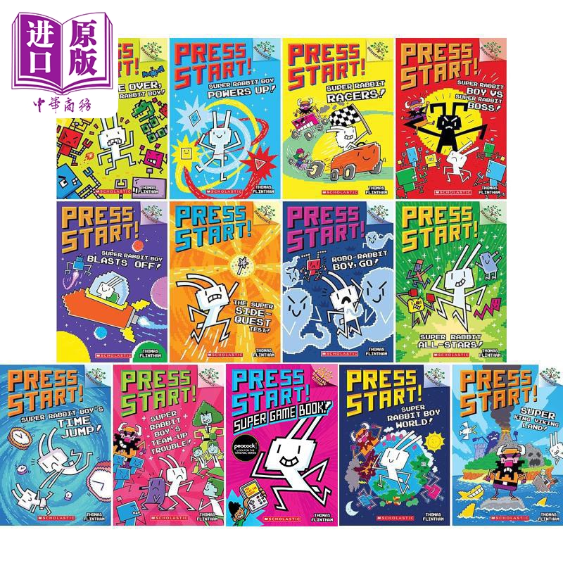 预售 学乐大树系列桥梁漫画书 方块兔13册  Press Start Super Rabbit Boy1-10 12-14 英文原版像素图像小说 Branches【中商原版】 书籍/杂志/报纸 儿童读物原版书 原图主图