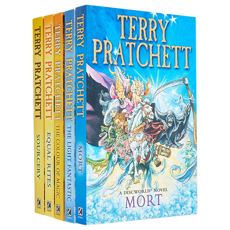 【中商原版】碟形世界五册套装 英文原版 Discworld Novel 特里普拉切特 科幻小说 儿童文学 魔法光芒 异光 死神学徒