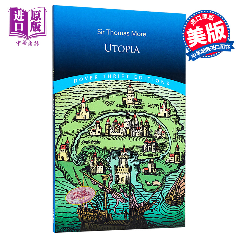 现货乌托邦英文原版 Utopia Dover Thrift Editions Sir Thomas More哲学-封面