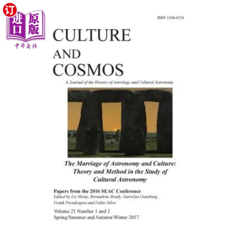 海外直订Culture and Cosmos Vol 21 1 and 2: Marriage of Astronomy and Culture: Theory and 文化与宇宙第21卷1和2：天文
