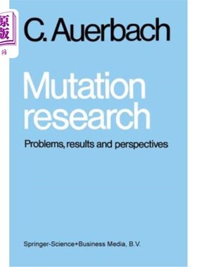 海外直订Mutation Research: Problems, Results and Perspectives 突变研究：问题、结果和展望