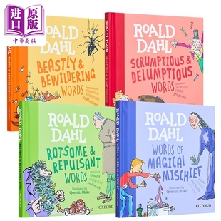 Words Dahl Rotsome Roald 中商原版 Scrumptious Mischief 罗尔德达尔英语词句学习绘本4册 Beastly Magical Repulsant