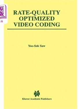 海外直订Rate-Quality Optimized Video Coding 速率质量优化视频编码