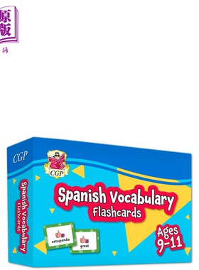 预售 CGP New Spanish Vocabulary Flashcards for Ages 9-11 适合 9-11 岁的西班牙语词汇闪卡 英文原版【中商原版】