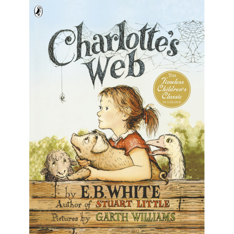 英文英语原版Charlotte's web夏洛的网 夏洛特的网 全彩大开本英版 680L 经典儿童文学英语小说 纽伯瑞奖字体大【中商原版】