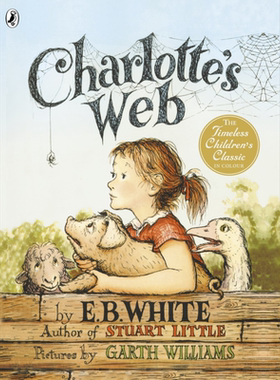 英文英语原版Charlotte's web夏洛的网 夏洛特的网 全彩大开本英版 680L 经典儿童文学英语小说 纽伯瑞奖字体大【中商原版】