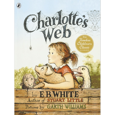 英文英语原版Charlotte's web夏洛的网 夏洛特的网 全彩大开本英版 680L 经典儿童文学英语小说 纽伯瑞奖字体大【中商原版】