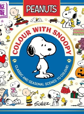 预售 官方花生漫画 与史努比一起涂色 英文原版 Official Peanuts COLOUR WITH SNOOPY Charles M Schulz【中商原版】
