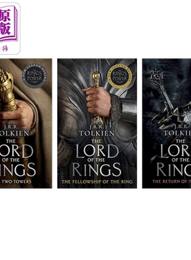 指环王英文版小说 魔戒英文原版 指环王力量之戒电影版三部曲 英文原版 The Lord of the Rings J R R  Tolkien 【中商原版】