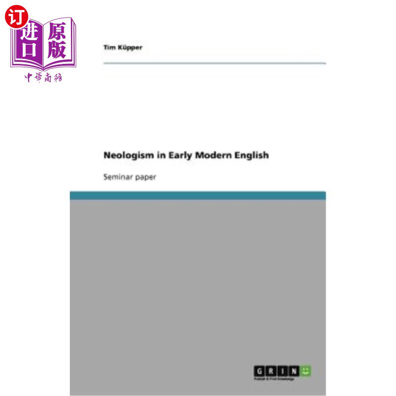 海外直订Neologism in Early Modern English 早期现代英语中的新词
